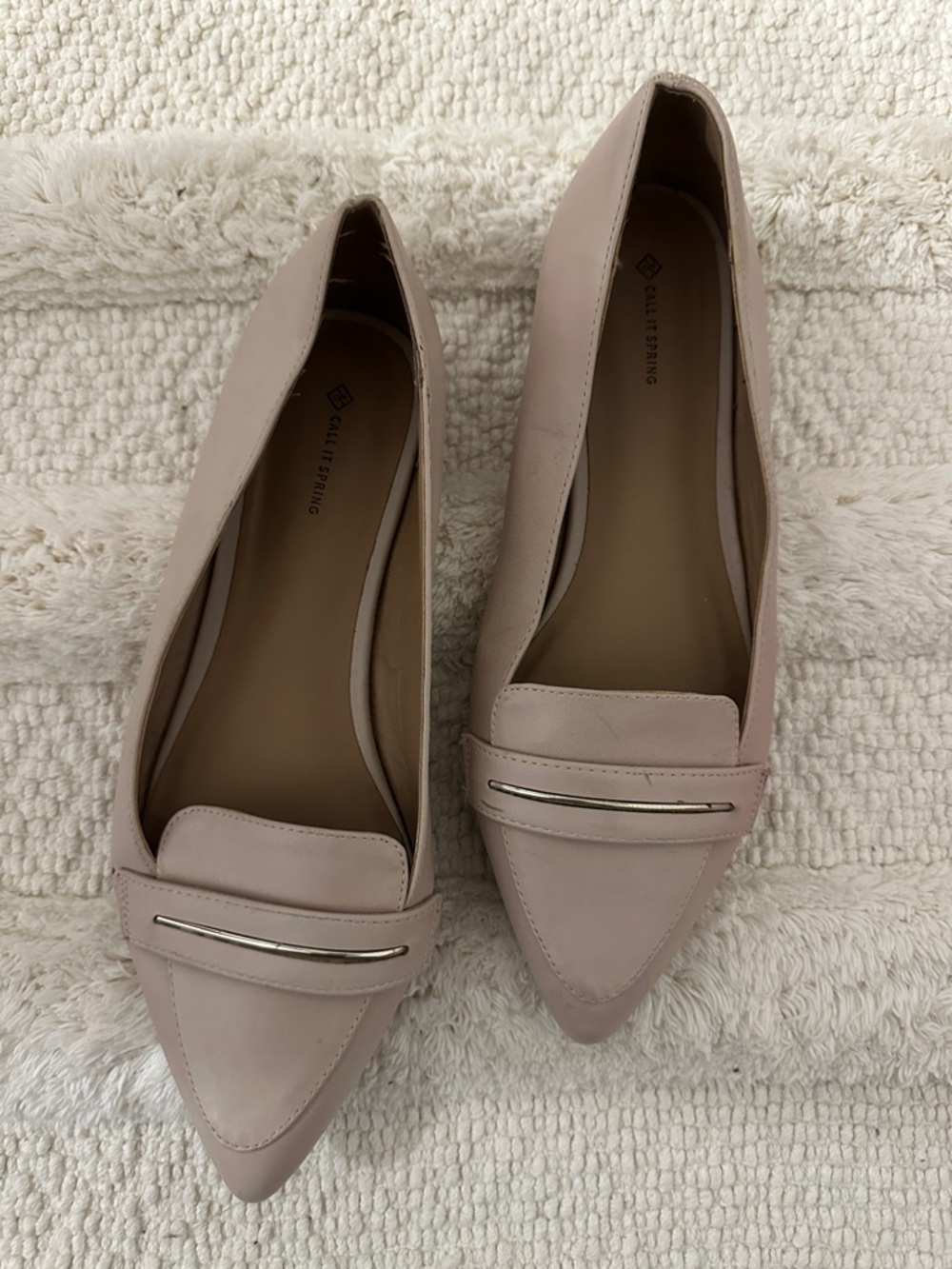 Call It Spring Pointed Loafer Flats in Dusty Blush